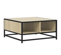 KTHLBRH Table d'appoint étroite - Petite table basse - Meuble de salon - Table basse - Chêne Sonoma - 60,5 x 60,5 x 30 cm - Matériau bois et métal - Pour jardin, balcon, chambre à coucher, salon