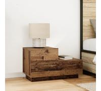 KTHLBRH Table de chevet avec lumières LED - En bois recyclé - Pour salon, chambre à coucher - 100 x 36 x 49 cm