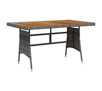 KTHLBRH Table de Jardin en Bois d'Acacia Massif avec Dessus Tressé Résine et Cadre Acier Enduit Poudre | Meuble Extérieur Robuste Résistant aux Intempéries pour Repas