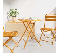 KTHLBRH Table de Jardin Extérieure en Acier Pliable avec Revêtement Poudre, Design Moderne et Résistant aux Intempéries pour Terrasse, Facile à Ranger et Déplacer,