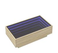 KTHLBRH Table de salon - Petite table d'appoint - Table basse LED - Chêne Sonoma - 90 x 50 x 30 cm - Pour chambre à coucher, salon, jardin, balcon