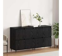 KTHLBRH Tablettes latérales 2 pièces chêne noir buffet classique avec grand rangement et fonction présentoir, meuble en bois durable pour organiser votre maison 120 x 35 x 70 cm