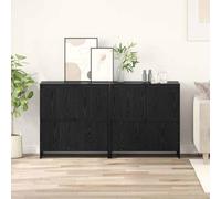 KTHLBRH Tablettes latérales 2 pièces chêne noir Buffet minimaliste avec 4 portes, grand espace de rangement pour la maison et la décoration. 70 x 41 x 75 cm