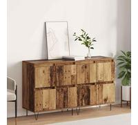 KTHLBRH Tablettes latérales 2 pièces en bois ancien buffet classique avec grand rangement et fonction présentoir, meuble en bois durable pour organiser votre maison 120 x 35 x 70 cm
