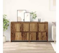 KTHLBRH Tablettes latérales 2 pièces en bois ancien Buffet minimaliste avec 4 portes, grand espace de rangement pour la maison et la décoration. 70 x 41 x 75 cm