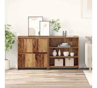 KTHLBRH Tablettes latérales 2 pièces en bois vieilli Buffet de rangement avec grand espace et surface résistante pour organisation et décoration 70 x 41 x 75 cm