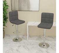 KTHLBRH Tabouret de bar haut avec élévateur à gaz et rotation à 360 degrés, tapissé en tissu doux, base en acier chromé et repose-pieds, charge de 110 kg, idéal pour cuisine ou salle à manger