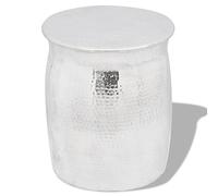 KTHLBRH Tabouret / table basse en aluminium martelé argenté Tabouret en aluminium décoratif et multifonction pour intérieur et extérieur