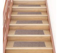 KTHLBRH Tapis d'escalier antidérapants en polypropylène, tapis de protection d'escalier avec design réducteur de bruit et résistant à l'abrasion pour des marches d'escalier sûres, facile d'entretien