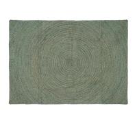 KTHLBRH Tapis vert olive 140 x 200 cm en jute | Fabriqué à la main, fibre de jute durable, design moderne, salon, facile d'entretien