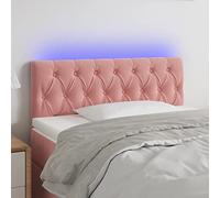KTHLBRH Tête de Lit LED Classique en Velours Doux avec Éclairage RGB Réglable, Support Lumbar Confortable et Bande LED Découpable sur Mesure pour Chambre Adulte (Note: J'Ai vérifié
