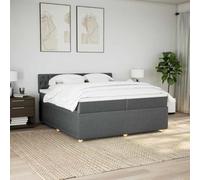 KTHLBRH Tour de lit à ressorts avec matelas, gris foncé, 200 x 200 cm, tissu
