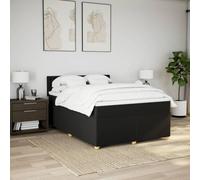 KTHLBRH Tour de lit à ressorts Noir 140 x 190 cm avec matelas | Ressorts ensachés, support personnalisé, protège-matelas lavable, lattes incluses