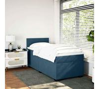 KTHLBRH Tour de lit en velours bleu foncé 100 x 200 cm avec matelas à | Protège-matelas inclus, tête de lit incluse, support indépendant, pieds robustes