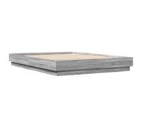 KTHLBRH Tour de lit gris sonoma 150 x 200 cm en bois multicouche | Sommier à lattes inclus, contreplaqué robuste, structure stable, matelas non inclus