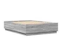 KTHLBRH Tour de lit gris sonoma 150 x 200 cm en bois multicouche | Sommier à lattes inclus, design moderne, assemblage requis, matelas non inclus