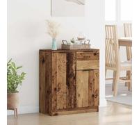 KTHLBRH Vitrine en bois vieilli Buffet minimaliste avec tiroir et 4 compartiments, armoire de rangement pour organiser et décorer la pièce 60 x 30 x 70 cm Bois