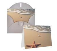 KTHSNSKL Carte de vœux avec enveloppes 3D « Thinking of You » - Belle étoile de mer sur la plage - Carte de vœux de 10,2 x 15,2 cm - Cartes de vœux vierges pour mariage, fête prénatale, toutes