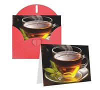 KTHSNSKL Carte de vœux « Thinking of You » avec enveloppes, carte de vœux tasse de thé, cartes de vœux de 10,2 x 15,2 cm, cartes de vœux vierges pour mariage, cartes de remerciement, fête prénatale