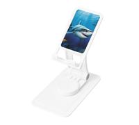 KTHSNSKL Excellent support de téléphone en forme de poisson blanc pour bureau, angle réglable, portable, pliable, support de téléphone portable pour tous les smartphones