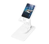 KTHSNSKL Excellent support de téléphone en forme de requin blanc pour bureau, angle réglable, portable, pliable, support de téléphone portable pour tous les smartphones