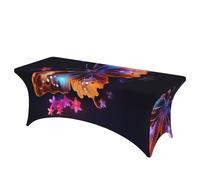 KTHSNSKL Nappe en élasthanne de 1,8 m - Nappe élastique ajustée pour tables rectangulaires - Nappe lavable en forme de papillon pour fête, anniversaire, mariage, banquet