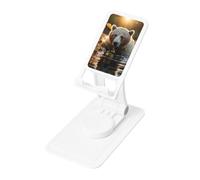 KTHSNSKL Support de téléphone Bear Crossing The River pour bureau - Angle réglable en hauteur - Portable - Pliable - Support de téléphone portable pour tous les smartphones