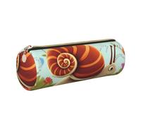 KTHSNSKL Trousse à crayons en cuir avec fermeture éclair - Porte-stylos esthétique en forme d'escargot mignon pour homme et femme - Trousse à crayons multifonction pour le travail, le bureau, doré