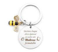 Ktiavo Merci Maitresse Porte Clef - Cadeau Fin d'Année pour Atsem Maternelle, École, Institutrice, Nounou, Aesh, Avs - Idée Noel
