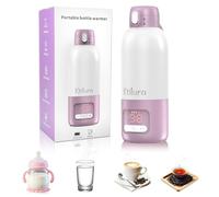 Ktilura Chauffe-biberon portable pour voyage, chauffe-lait de 500 ml pour lait maternel/préparation/eau, chauffage rapide en 3 minutes, stérilisateur intégré, charge rapide, contrôle 8 températures
