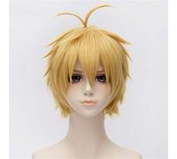 Ktip Up les sept péchés capitaux Meliodas Cosplay perruques courtes blondes résistantes à la chaleur cheveux synthétiques Perucas Anime Costume perruque + casquette de perruque KUHC A523