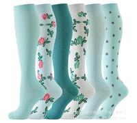 KTLCNDF Chaussettes De Compression Athlétiques De Style Européen Et Américain - Chaussettes De Course Anti-friction Évacuant L'humidité For Hommes Et Femmes(6pairs-series-1,S/M)