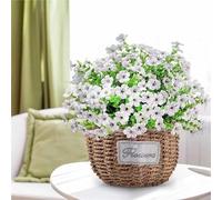 KTLCNDF Fleurs artificielles de Gloire du Matin - 15 Bouquets (315 Fleurs) Fleurs artificielles colorées en Soie for la décoration de la Maison, du Porche et du Patio(White,10 bunches/210 Flowers)
