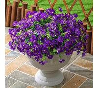 KTLCNDF Fleurs artificielles de Gloire du Matin - 15 Bouquets (315 Fleurs) Fleurs artificielles colorées en Soie for la décoration de la Maison, du Porche et du Patio(Purple,15 bunches/315 Flowers)