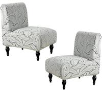 KTLCNDF Housses De Chaise Extensibles en Chenille sans Accoudoirs, Lot De 2, Housses Décoratives Ultra-Douces Et Épaisses for Salon Et Chambre, Protection De Meubles Lavable en Machine(Gray,Set of 2)