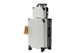 KTLCNDF Valise de Voyage Unisexe Style rétro, Valise à roulettes Robuste en ABS et PC avec Verrouillage par Mot de Passe(Mother-childbox[Black+White],24inch)