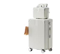 KTLCNDF Valise de Voyage Unisexe Style rétro, Valise à roulettes Robuste en ABS et PC avec Verrouillage par Mot de Passe(Mother-childbox[milkwhite],24inch)