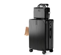 KTLCNDF Valise de Voyage Unisexe Style rétro, Valise à roulettes Robuste en ABS et PC avec Verrouillage par Mot de Passe(Mother-childbox[coolblack],20inch)