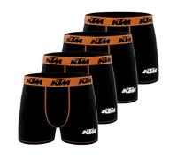 KTM Boxer Caleçon Homme, Lot de 4 | Homme, Coupe Ajustée, Imprimés originaux, Sport, Ultra-doux, Respirant, Tissu extensible, Doublure 100% Coton, Ceinture Large