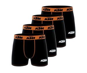 KTM Boxer Caleçon Homme, Lot de 4 | Homme, Coupe Ajustée, Imprimés originaux, Sport, Ultra-doux, Respirant, Tissu extensible, Doublure 100% Coton, Ceinture Large