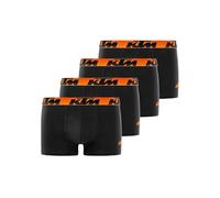 KTM Boxer Homme 100% Coton, Caleçon Homme Hypoallergénique & Naturel (Lot de 4), Noir, Orange, Taille 2XL