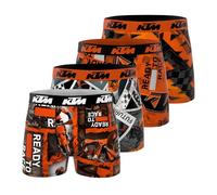 KTM Boxer Homme, Caleçon Homme, Stretch & Ultra-Doux (Lot de 4), Orange Taille L