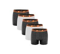 KTM by Freegun Lot de 5 boxers pour hommes - Couleur : gris foncé/gris clair - Taille S, Gris foncé/gris clair, S