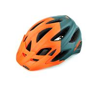 KTM Casque de vélo 'Factory Character' avec système de fermeture Fidlock avec visière orange et bleu pétrole mat, tailles 54-58, 58-62