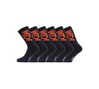 KTM Chaussette Homme - Lot de 6 - Chaussettes Hautes Homme, Noir, Orange, Taille 43/46
