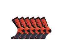 KTM Chaussette Homme - Lot de 6 - Chaussettes Hautes Homme, Technique & Multi-Renforts, Noir, Orange, Taille 39/42