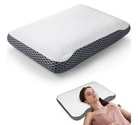 KTMOUW Oreiller Ergonomique Cervical Oreiller Memoire Forme Coussin Cervicale 60 x 40 x 10cm Oreiller Anti Ronflement pour Douleurs Cervicales,pour Les Dormeurs sur Le côté, Le Dos et Le Ventre Blanc