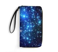 KTNML Portefeuille de voyage en cuir pour femme Motif étoiles galaxie 20 x 10 cm, Galaxy Stars, 7.8*4.1 in