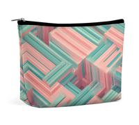 KTNML Sacs cosmétiques portables à fermeture éclair en réseau vert et bleu, sac de rangement de maquillage imprimé facile à transporter, sacs cosmétiques de voyage pour femmes, réseau vert et bleu,