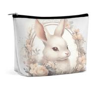 KTNML Trousse de maquillage portable avec fermeture éclair - Joli lapin - Facile à transporter - 17,3 x 15 cm, Magnifique lapin, 6.8*5.9 in